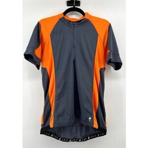 Specialized Men's XL Short Sleeve Cycling Jersey 1/4 Zip Orange & Gray
